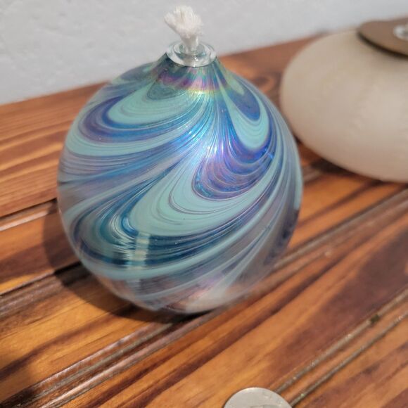 Lot of 5 Vintage - Hand Blown Glass & Assorted Oil Lamps Clear Ambient Romantic - Picture 9 of 16